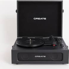 Retro Record Player Black