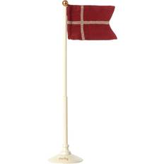 Maileg Dekorationer Maileg Flag På Hvid Flagstang 25 cm Påskepynt