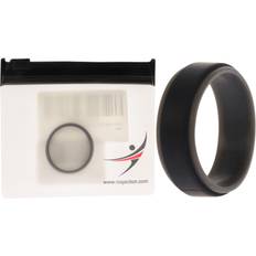 Grey - Men Rings ROQ Silicone Wedding 2Layer Step Ring - Grey Black