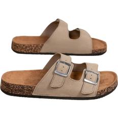 Faux Leather - Men Sandals Shein Men's Comfortable Retro Open Toe Sandals - Beige