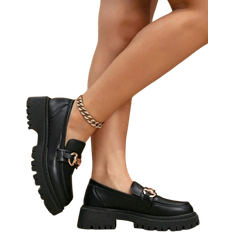 Shein Thick Sole Women's Loafers Flats - Black