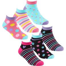 Polka Dots Underwear Metzuyan Kids Girls Bamboo Socks Trainer Liner Low Cut Cartoon - Pink/Black
