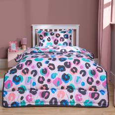 OHS Leopard Coverless 10.5 Tog Single Duvet Cover Multicolour, Pink (198x137cm)