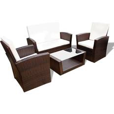 vidaXL 42642 Loungeset, 1 Bord inkl. 2 Stolar & 1 Soffor