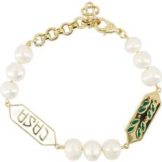 Perler - Unisex Armbånd Casablanca Uld Perlearmbånd Metal Tilbehør Dame - Beige