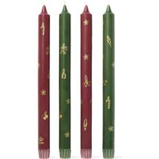 Royal Copenhagen Lysestager, Lys & Dufte Royal Copenhagen Stjerne Riflet Julelys 4 Stk 28 cm Stearinlys