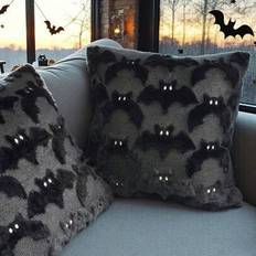 Shein 1pc 3D Plush Bat Throw Pillow Cover Cushion Cover Black (45x45cm)