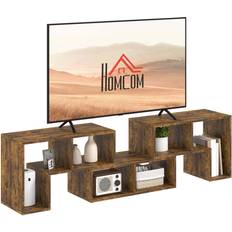 White TV Benches Homcom Free Combination Rustic Brown TV Bench 180x44cm