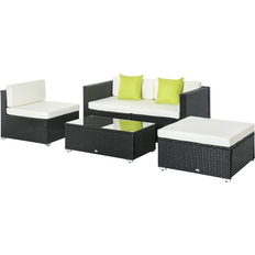 Aluminium/Metal/Plastic Outdoor Lounge Sets OutSunny 860-017BK - Black Outdoor Lounge Set
