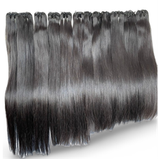 Vietnamese Straight Double Drawn 100% Raw Bundle 18 inch Black 3-pack