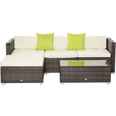 Brown - Metal Outdoor Lounge Sets OutSunny 860-017BN - Brown Outdoor Lounge Set