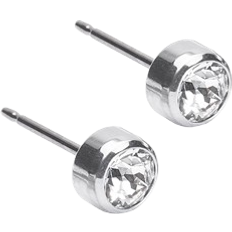 Blomdahl Bezel Earrings - Silver/Transparent