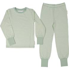 Geggamoja Nattplagg Geggamoja Two Pcs Classic Sportswear Pyjamas - Lightgreen/White