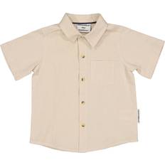 Geggamoja Överdelar Barnkläder Geggamoja Linen Shirt S.s Linneskjorta Natur - Beige