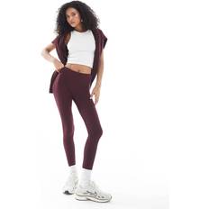 Red - Women Tights & Stay-Ups New Look Seamless Ribbed Jersey Leggings - Dark Burgundy