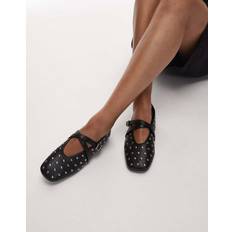 Dame - Polyuretan Ballerinasko Tommy Jeans Mary Jane Ballerinaer Med Nitter - Sorte