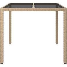 Garden Dining Table Black 150x90x75 cm Beige