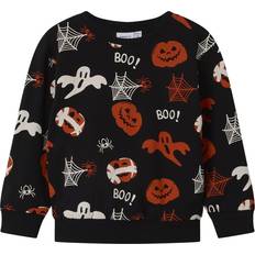 Rød Sweatshirts Børnetøj Name It Organic NMNOpal Nreg Sweatshirt - Rød/Sort/Hvid