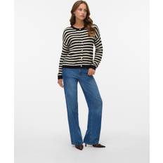 Randiga Koftor Vero Moda Vmharper Stickad Kofta - Dubh