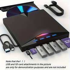 Temu Portable CD DVD External Drive USB 3.0 Type-C