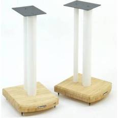 Speaker Accessories Atacama Moseco 5 Speaker Stands Natural Bamboo White Pole
