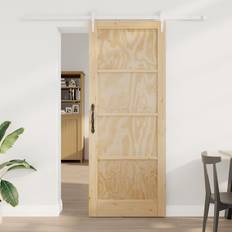 PVC Skydedøre vidaXL Naturlig Hvid 83 211 cm Massivt Fyrretræ Skydedør (x)