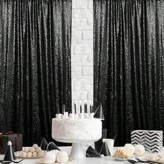 Shein Black Sequin Backdrop Curtains 1pc 2pcs