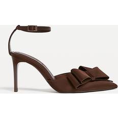 Stradivarius Bruna Skor Med Hög Klack Och Rosett - Brown