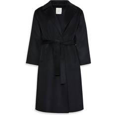 Calvin Klein Svarta Kappor & Rockar Calvin Klein Belted Wool Trench Coat Hero - Svart