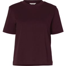 Selected Femme Topp SlfEssential SS Boxy Tee - Röd