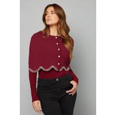 Women Capes & Ponchos on sale Wallis Embellished Knitted Cape Plum