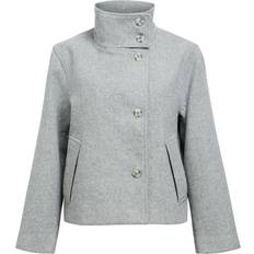 Dame - Uld Jakker Object Overgangsjakke Kort Jakke Medium Grey Melange