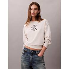 Calvin Klein Beige Sweatere Calvin Klein Relaxed Monogram Sweatshirt - Beige