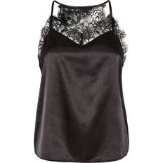 Cut-Out Linnen Pieces Pcjahara Satin Linne - Svart