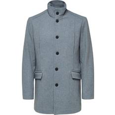 Selected Homme Kappor & Rockar Selected Homme Slhmorrison W Coat B Noos Kappa - Grå Melange Mönster