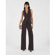 River Island Sleeveless Ruched Waist Jumpsuit - Brown