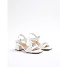 River Island Snaffle Block Heel Sandals - White