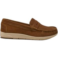 Moccasins Velvet Leather Loafers Pédiconfort - Marron