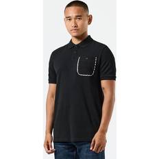 Weekend Offender Polo Shirts Weekend Offender Spence Mid Check Detail Polo Shirt - Black
