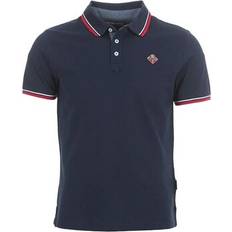 Logo Patchad Bomullspolo Topp - Blå