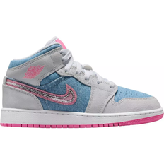 Nike Air Jordan 1 Mid SE GS - Cobalt Bliss/White/Pink Glow