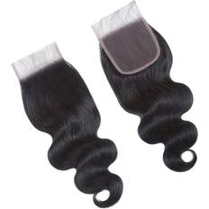 Stick Hair Extensions Wigs LDN 4x4 Lace Closures Body Wave Transparent Lace 20 inch Black