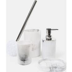 OHS 4-Piece Marble Ribbed Bathroom Accessories Set