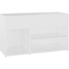 vidaXL Engineered Wood Bench White Shoe Rack 80x45cm