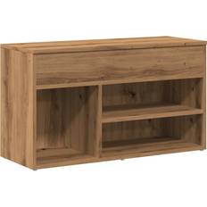 vidaXL Engineered Wood Bench Artisan Oak Shoe Rack 80x45cm