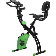 Homcom 2-In-1 Folding Exercise Bike with 8-Level Magnetic Resistance - Green