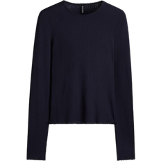 H&M Top I Pointellejersey Dame - Marineblå