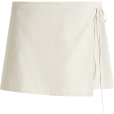 H&M Dame Om-Skorts I Hørblanding - Lys Beige