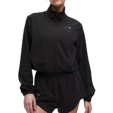 Lululemon Mile Maker Run Crew Jacket Kordelzug Saum Grafik - Black