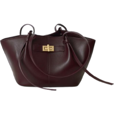 Gina Tricot Faux Leather Small Tote Bag Strap Clutch - Burgundy
